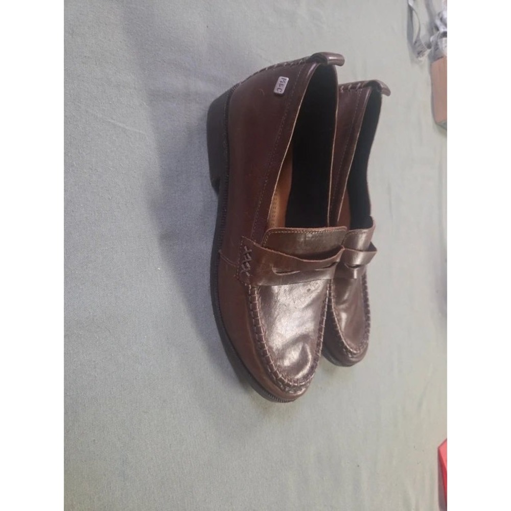 Musse & Cloud Brown Leather Penny Loafers Slip On Shoes EU 40 US 9.5